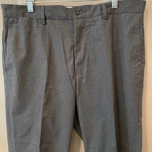 Polo Ralph Lauren Mens Gray Flat Front Dress Pants Trousers 33x32 Stretch Cotton